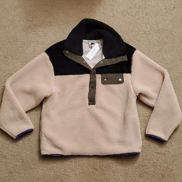NWT Rebecca Minkoff Tia Colorblock Sherpa Pullover - xs - Picture 2 of 9